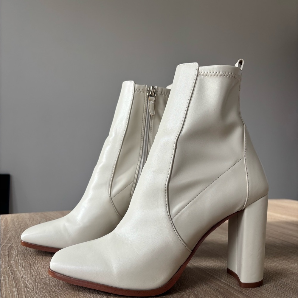 Aldo Cream Heeled Boots